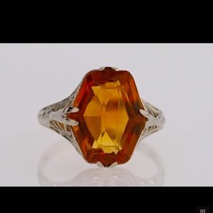 14k Antique Citrine in Filigree Setting 🔥
